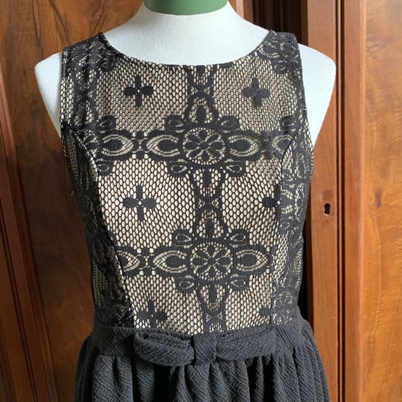 Rewind Black Lace Overlay Dress - Picture 3 of 6